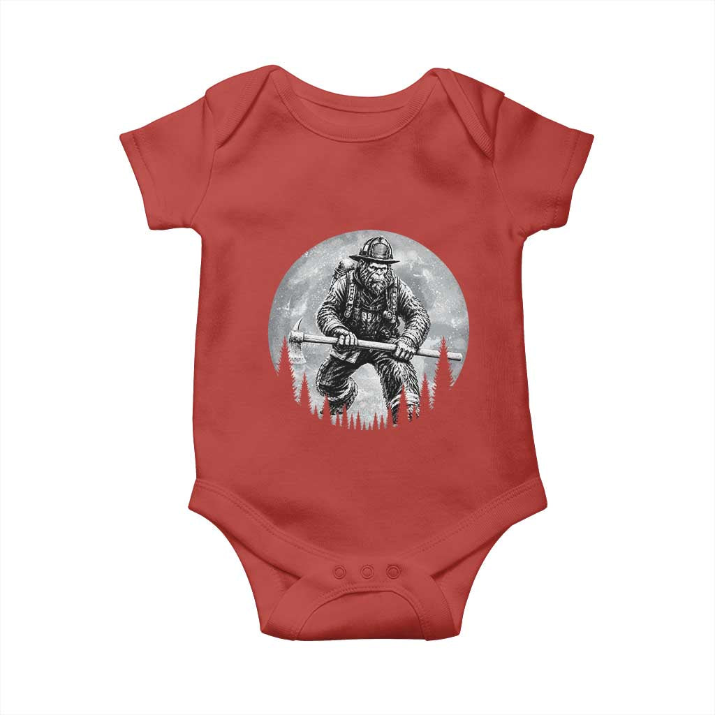 Vintage Bigfoot Firefighter Baby Onesie First Responder Fireman Gift