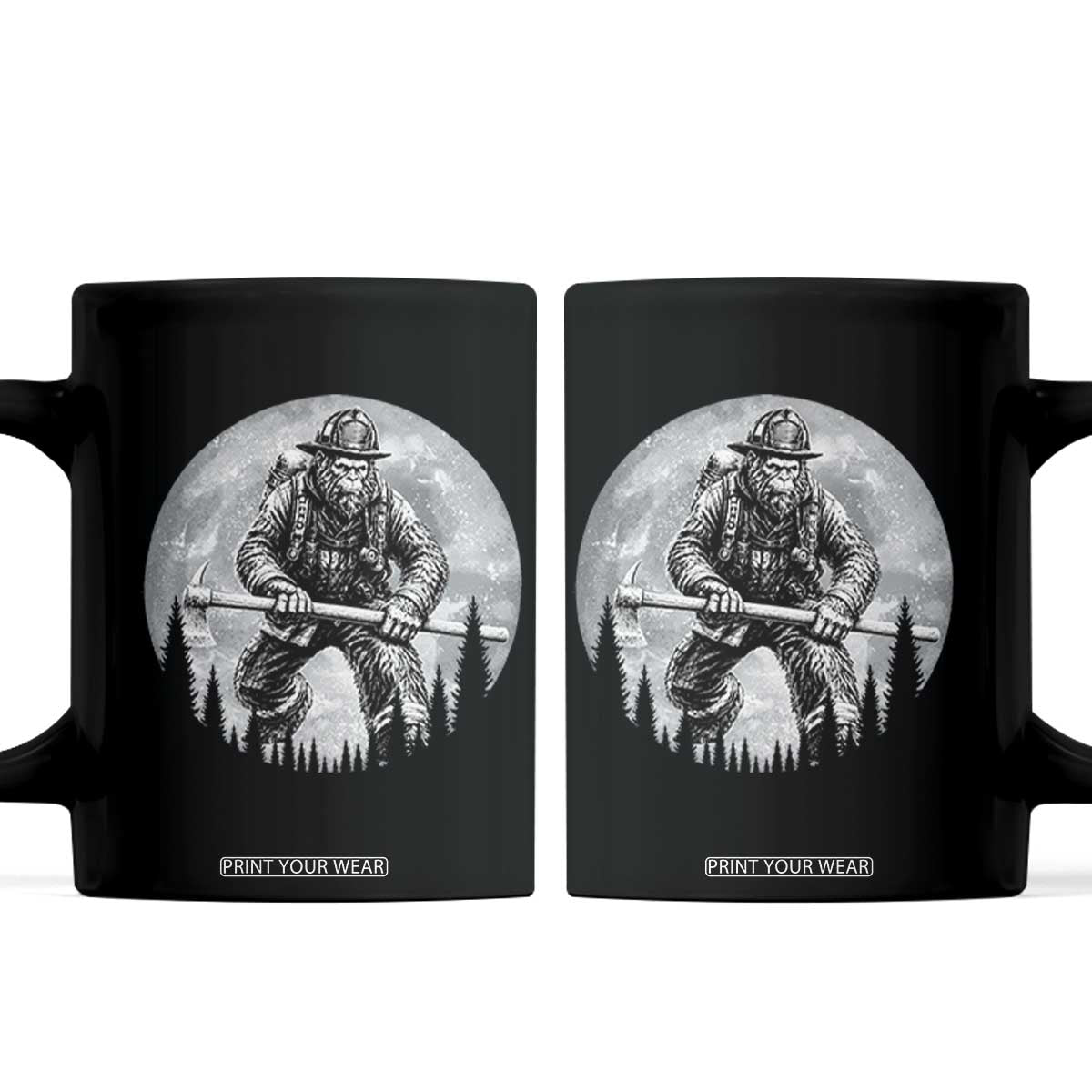 Vintage Bigfoot Firefighter Coffee Mug First Responder Fireman Gift
