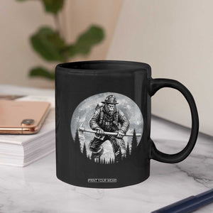 Vintage Bigfoot Firefighter Coffee Mug First Responder Fireman Gift