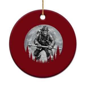 Vintage Bigfoot Firefighter Ceramic Ornament First Responder Fireman Gift