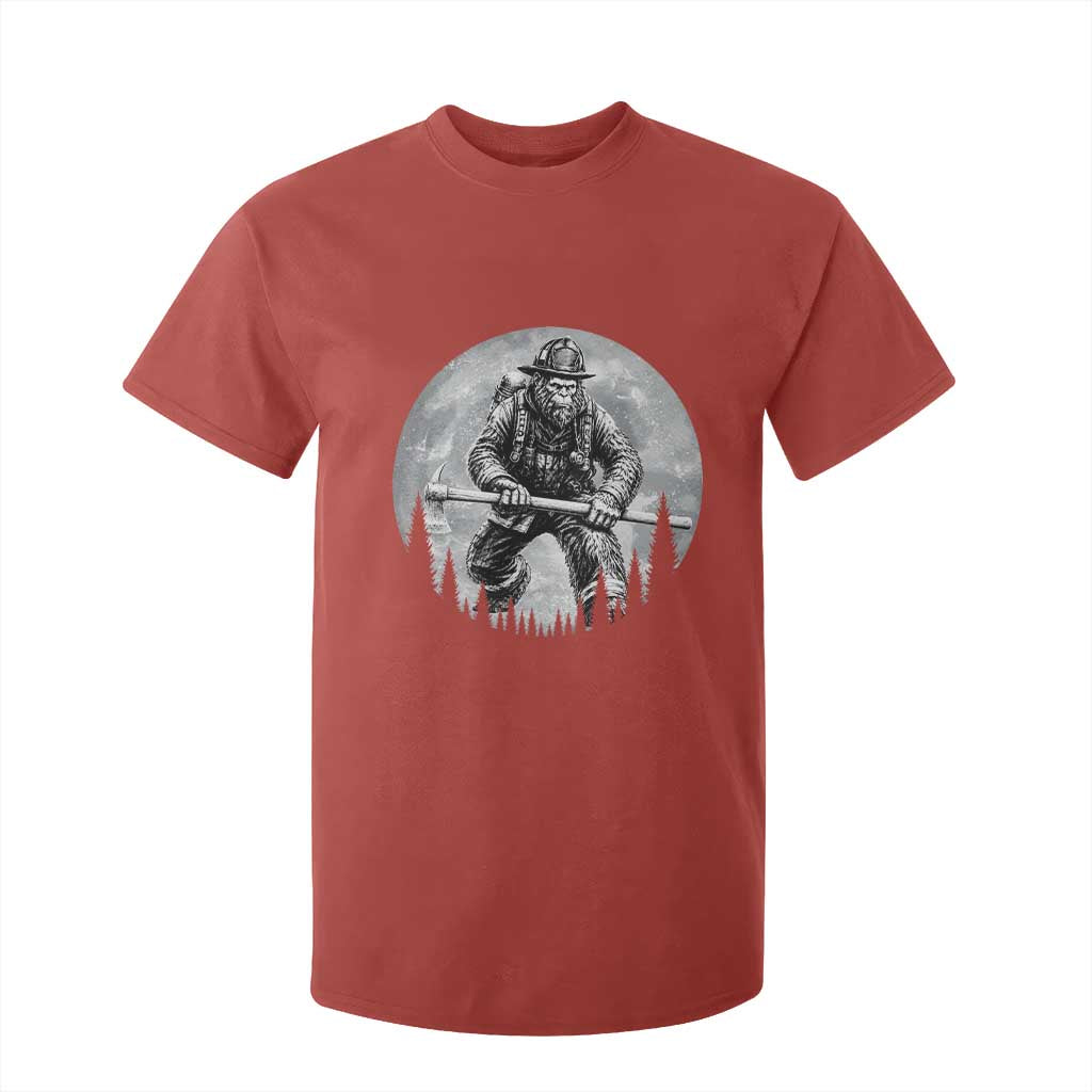 Vintage Bigfoot Firefighter T Shirt For Kid First Responder Fireman Gift