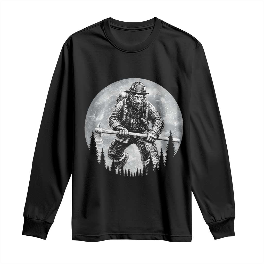 Vintage Bigfoot Firefighter Long Sleeve Shirt First Responder Fireman Gift