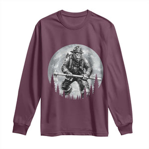 Vintage Bigfoot Firefighter Long Sleeve Shirt First Responder Fireman Gift