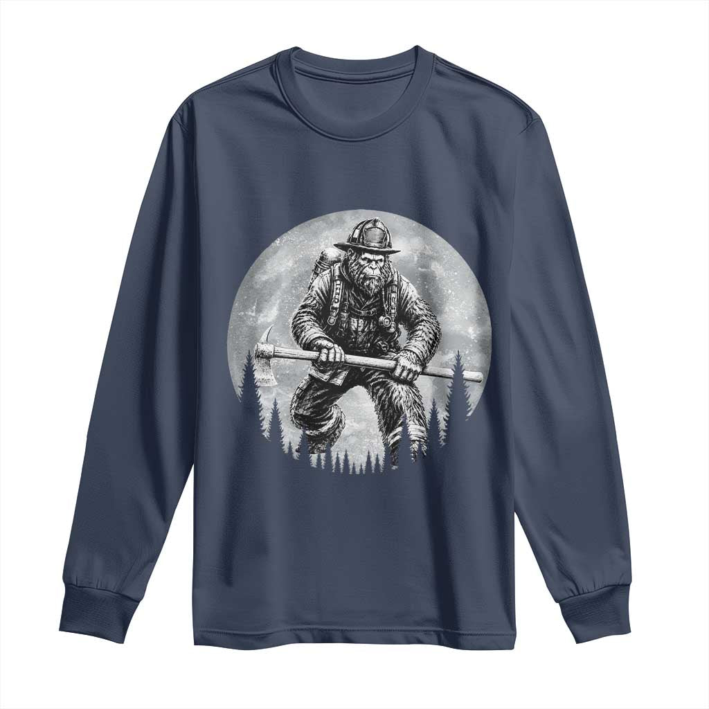 Vintage Bigfoot Firefighter Long Sleeve Shirt First Responder Fireman Gift