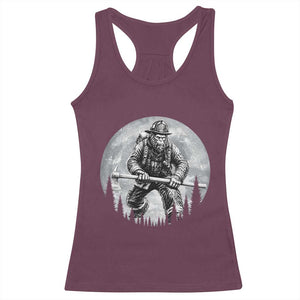 Vintage Bigfoot Firefighter Racerback Tank Top First Responder Fireman Gift