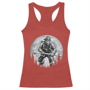 Vintage Bigfoot Firefighter Racerback Tank Top First Responder Fireman Gift