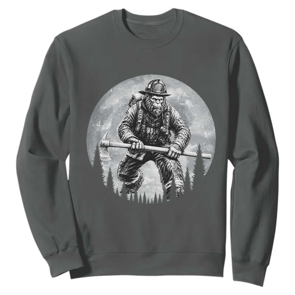 Vintage Bigfoot Firefighter Sweatshirt First Responder Fireman Gift