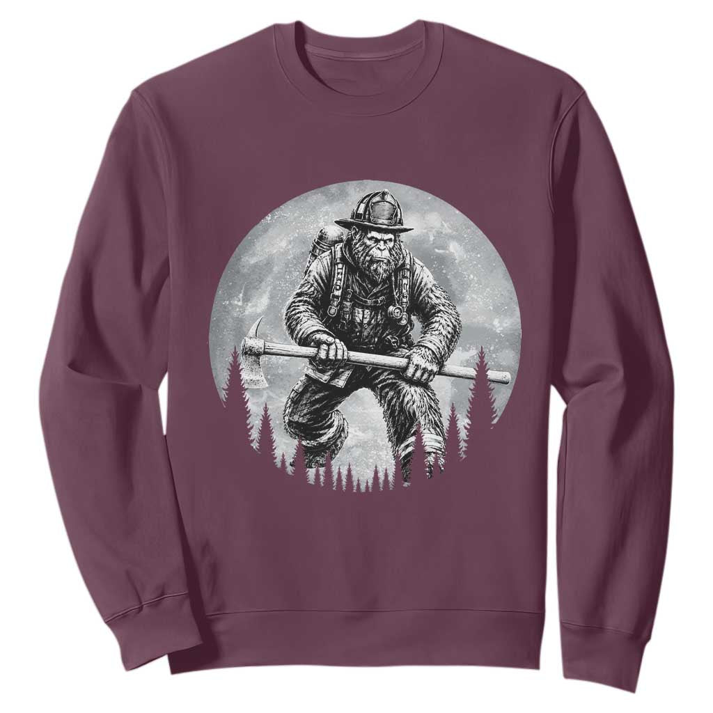Vintage Bigfoot Firefighter Sweatshirt First Responder Fireman Gift