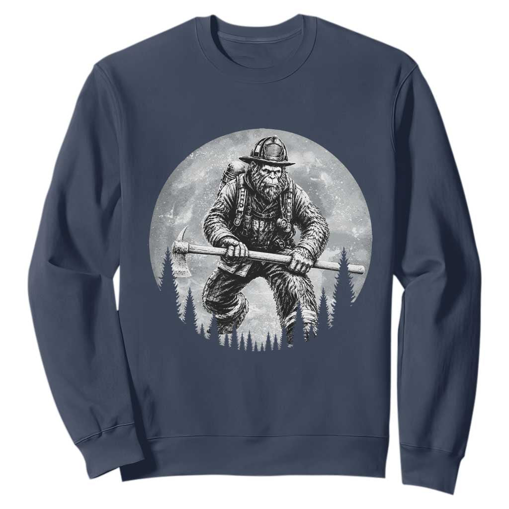 Vintage Bigfoot Firefighter Sweatshirt First Responder Fireman Gift