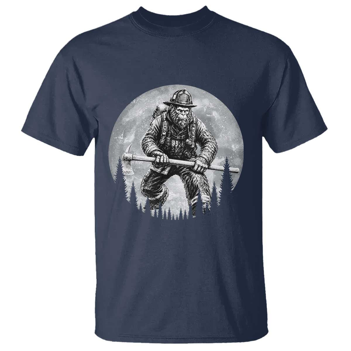 Vintage Bigfoot Firefighter T Shirt First Responder Fireman Gift