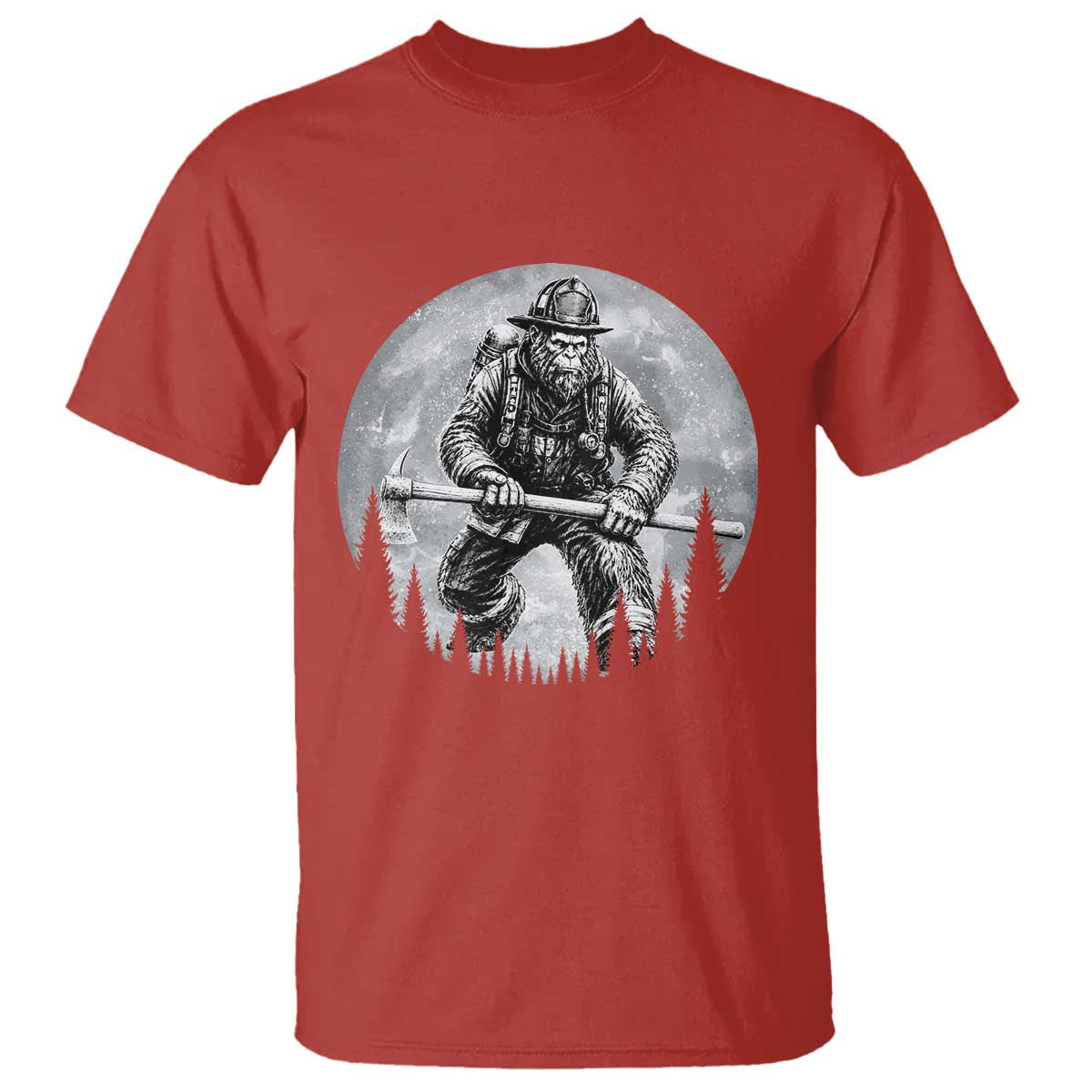 Vintage Bigfoot Firefighter T Shirt First Responder Fireman Gift