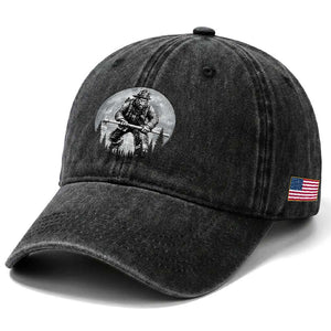 Vintage Bigfoot Firefighter Washed Cotton Baseball Cap First Responder Fireman Gift
