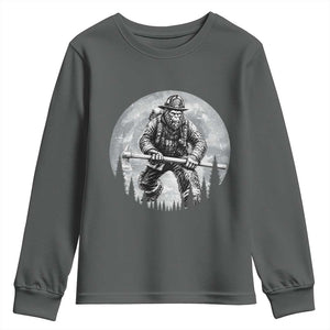Vintage Bigfoot Firefighter Youth Sweatshirt First Responder Fireman Gift
