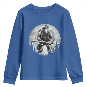 Vintage Bigfoot Firefighter Youth Sweatshirt First Responder Fireman Gift
