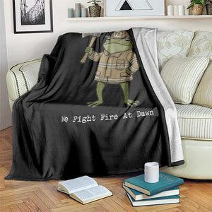 Funny Firefighter Frog We Fight Fire At Dawn Throw Blanket Fireman Gift