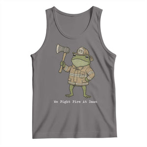 Funny Firefighter Frog We Fight Fire At Dawn Tank Top Fireman Gift