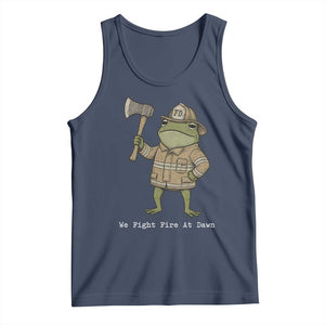 Funny Firefighter Frog We Fight Fire At Dawn Tank Top Fireman Gift