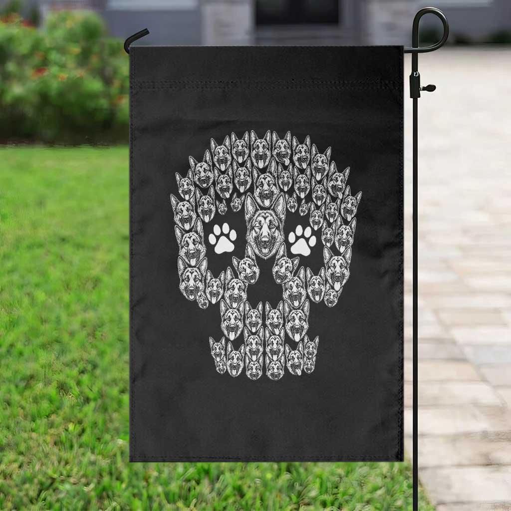 Funny German Shepherd Skull Halloween Garden Flag Dog Lover Spooky Gift