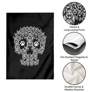 Funny German Shepherd Skull Halloween Garden Flag Dog Lover Spooky Gift