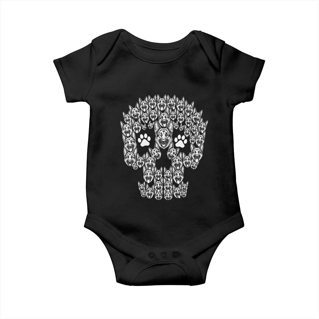 Funny German Shepherd Skull Halloween Baby Onesie Dog Lover Spooky Gift