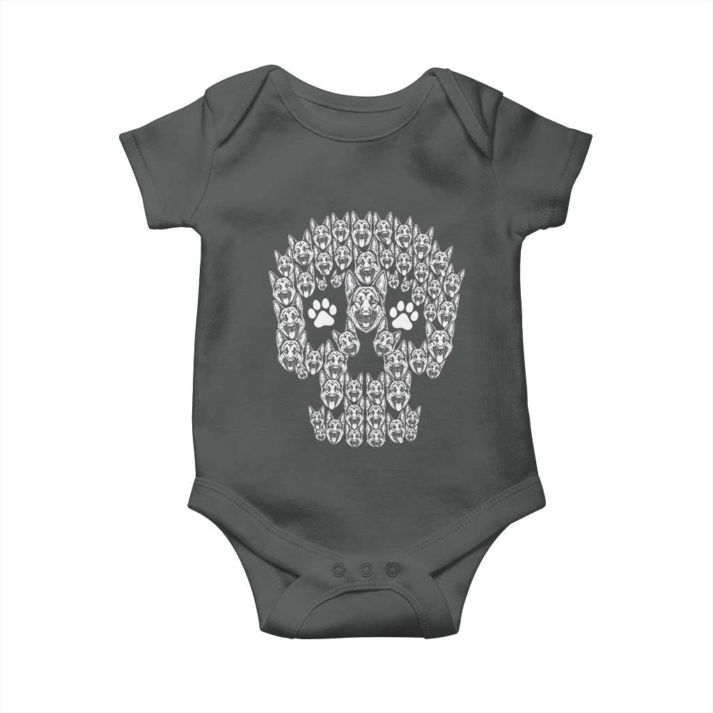 Funny German Shepherd Skull Halloween Baby Onesie Dog Lover Spooky Gift