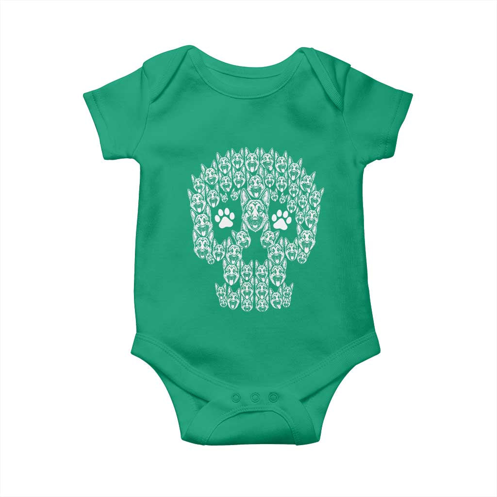 Funny German Shepherd Skull Halloween Baby Onesie Dog Lover Spooky Gift