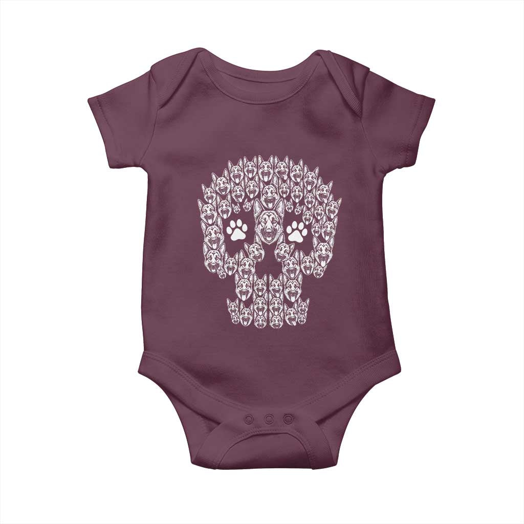Funny German Shepherd Skull Halloween Baby Onesie Dog Lover Spooky Gift
