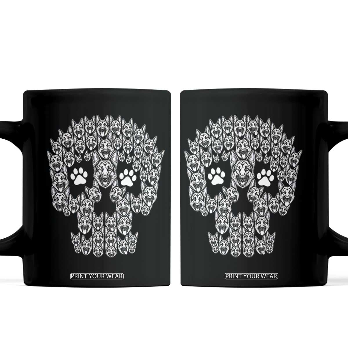Funny German Shepherd Skull Halloween Coffee Mug Dog Lover Spooky Gift