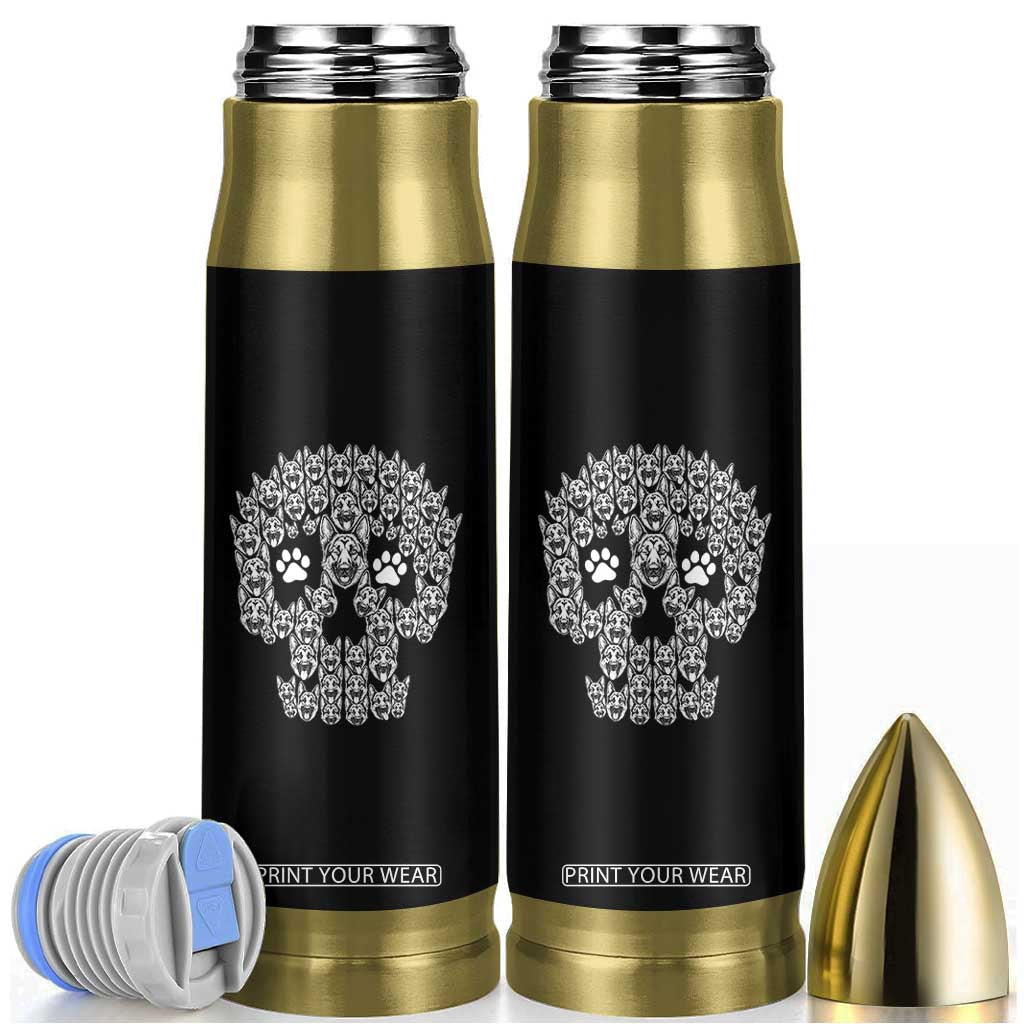 Funny German Shepherd Skull Halloween Bullet Tumbler Dog Lover Spooky Gift