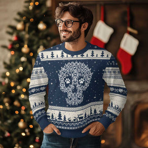 Funny German Shepherd Skull Halloween Ugly Christmas Sweater Dog Lover Spooky Gift