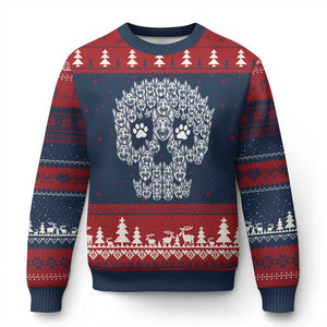 Funny German Shepherd Skull Halloween Ugly Christmas Sweater Dog Lover Spooky Gift
