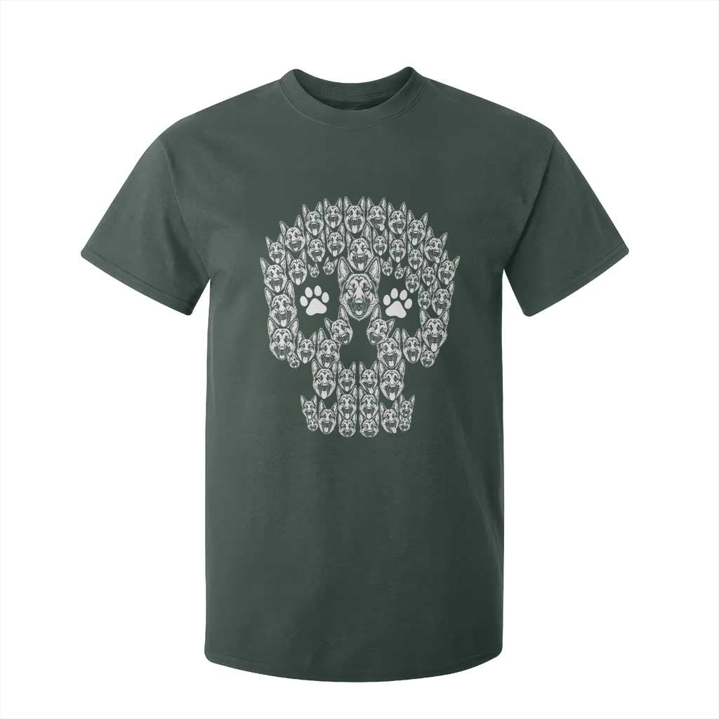 Funny German Shepherd Skull Halloween T Shirt For Kid Dog Lover Spooky Gift