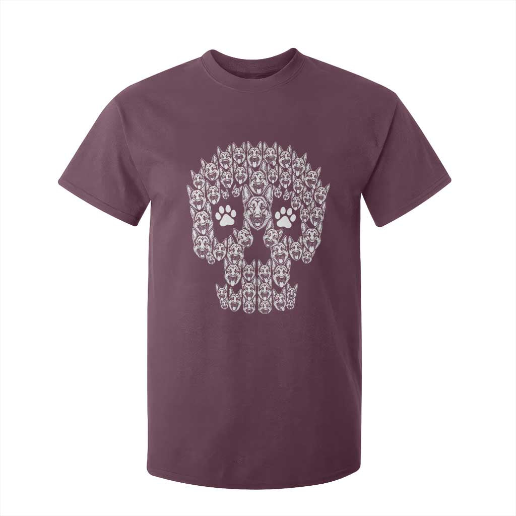 Funny German Shepherd Skull Halloween T Shirt For Kid Dog Lover Spooky Gift