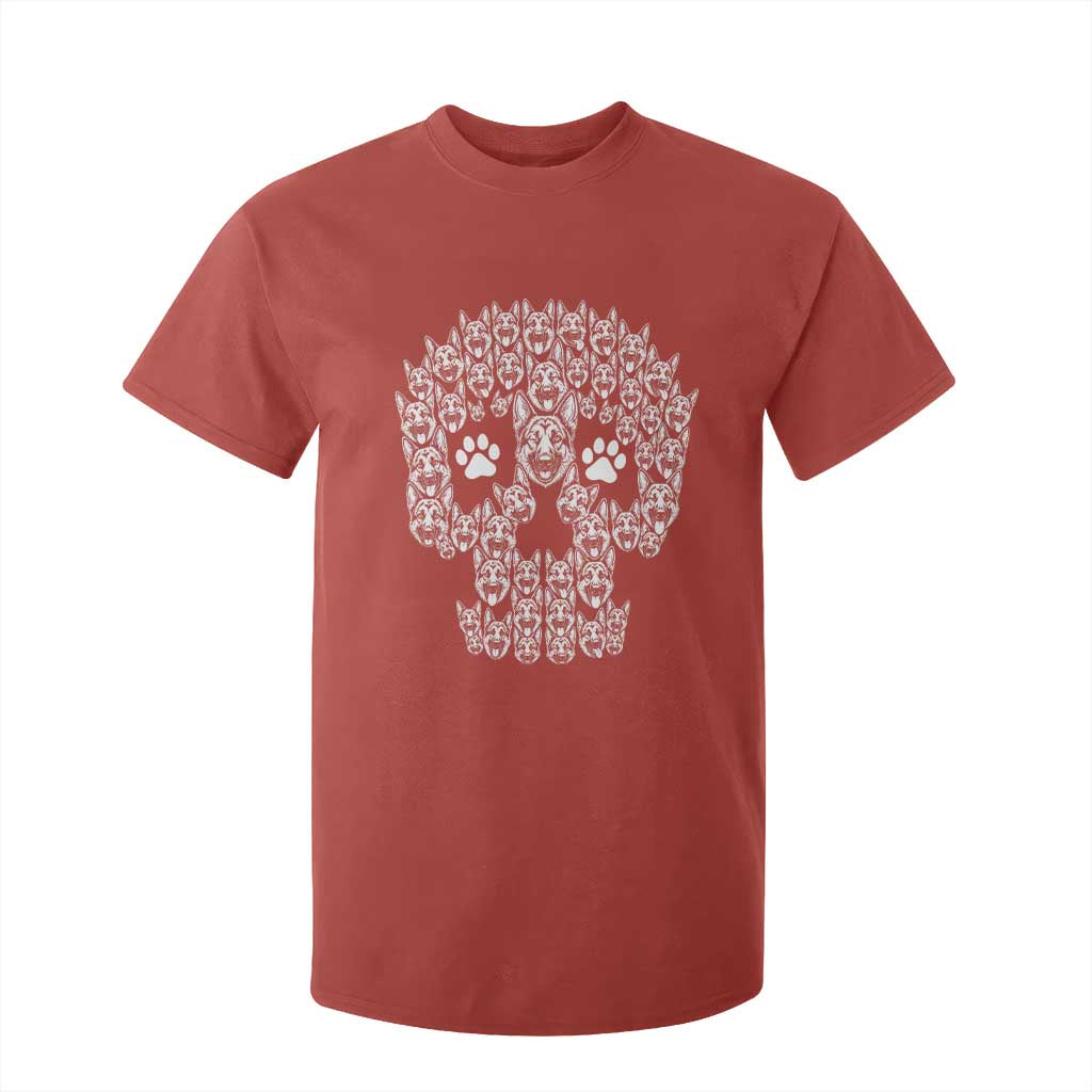 Funny German Shepherd Skull Halloween T Shirt For Kid Dog Lover Spooky Gift