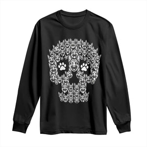 Funny German Shepherd Skull Halloween Long Sleeve Shirt Dog Lover Spooky Gift