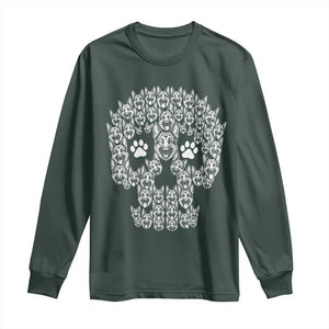 Funny German Shepherd Skull Halloween Long Sleeve Shirt Dog Lover Spooky Gift