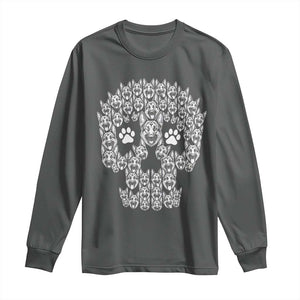 Funny German Shepherd Skull Halloween Long Sleeve Shirt Dog Lover Spooky Gift