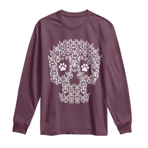 Funny German Shepherd Skull Halloween Long Sleeve Shirt Dog Lover Spooky Gift