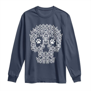 Funny German Shepherd Skull Halloween Long Sleeve Shirt Dog Lover Spooky Gift