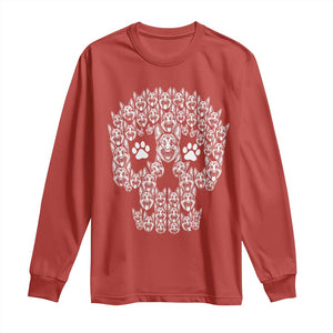 Funny German Shepherd Skull Halloween Long Sleeve Shirt Dog Lover Spooky Gift