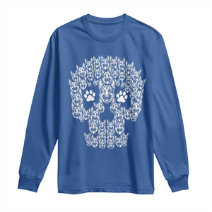 Funny German Shepherd Skull Halloween Long Sleeve Shirt Dog Lover Spooky Gift