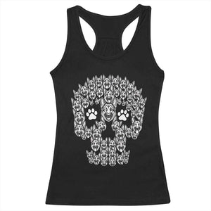 Funny German Shepherd Skull Halloween Racerback Tank Top Dog Lover Spooky Gift
