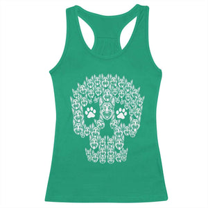 Funny German Shepherd Skull Halloween Racerback Tank Top Dog Lover Spooky Gift