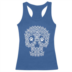 Funny German Shepherd Skull Halloween Racerback Tank Top Dog Lover Spooky Gift