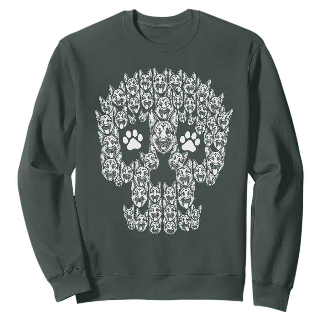 Funny German Shepherd Skull Halloween Sweatshirt Dog Lover Spooky Gift