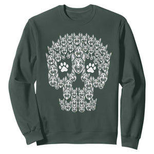 Funny German Shepherd Skull Halloween Sweatshirt Dog Lover Spooky Gift