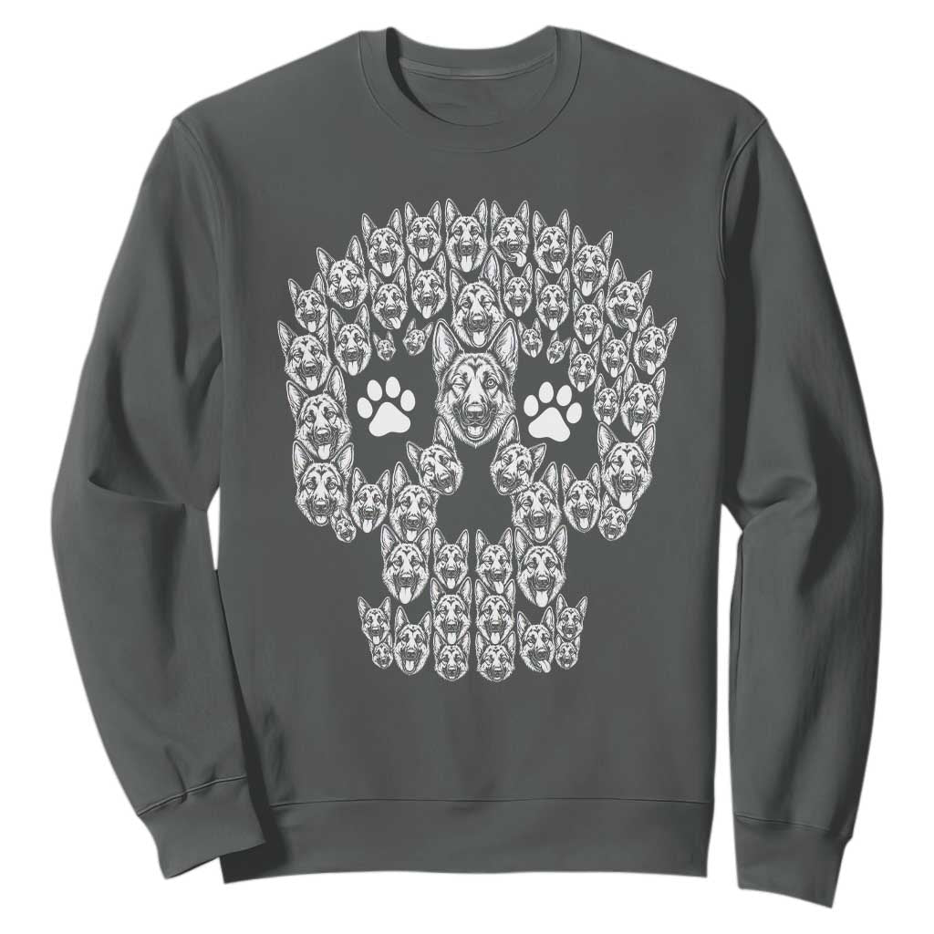 Funny German Shepherd Skull Halloween Sweatshirt Dog Lover Spooky Gift
