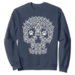 Funny German Shepherd Skull Halloween Sweatshirt Dog Lover Spooky Gift