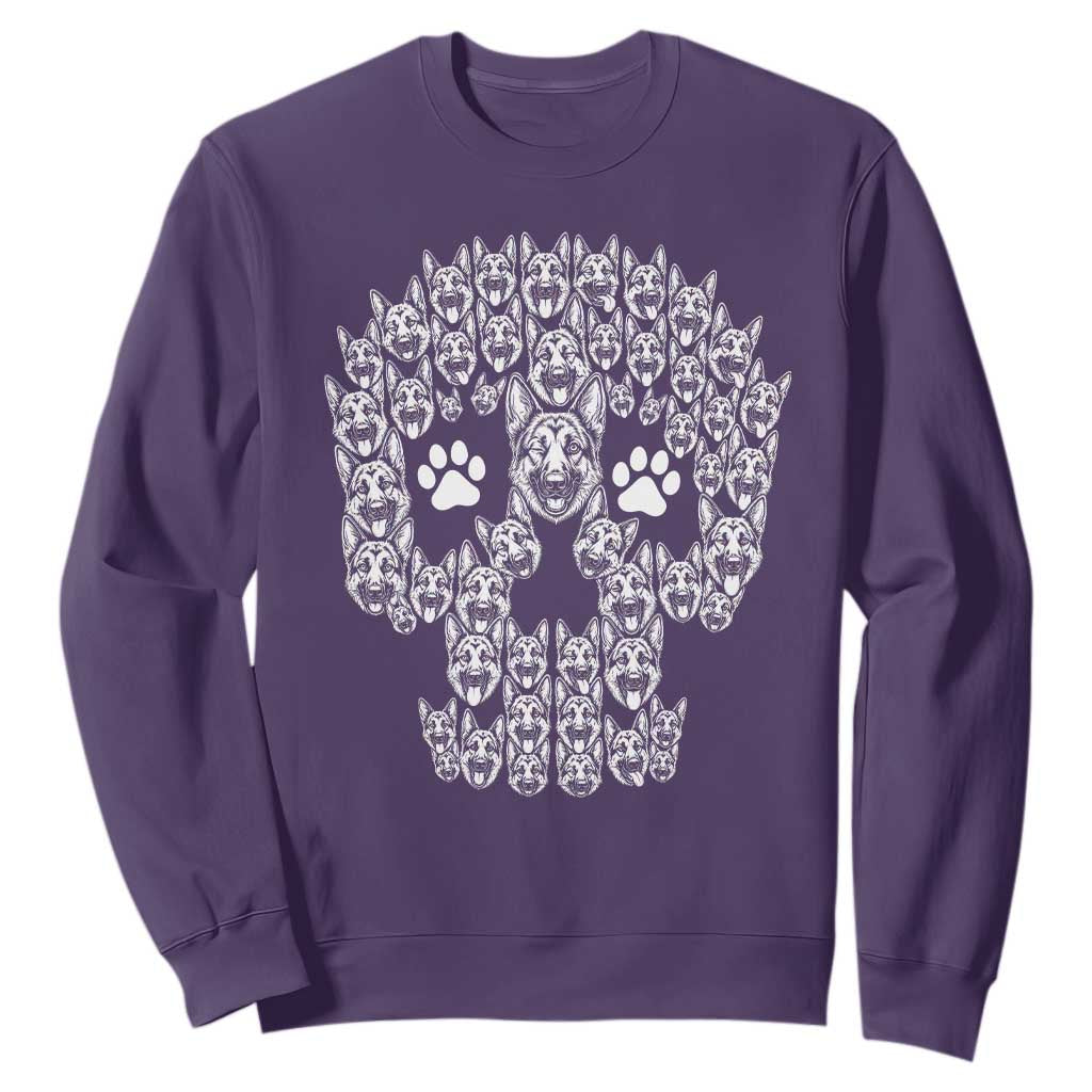Funny German Shepherd Skull Halloween Sweatshirt Dog Lover Spooky Gift