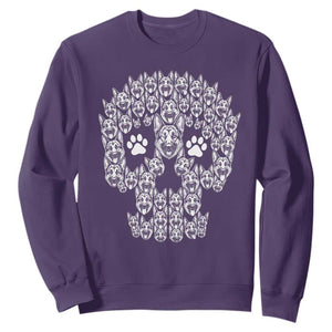 Funny German Shepherd Skull Halloween Sweatshirt Dog Lover Spooky Gift